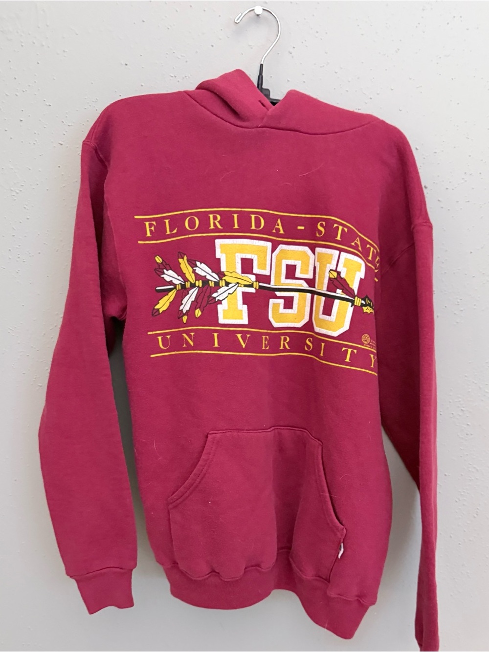 Russell Athletic Maroon Crewneck Sweatshirt with Yellow & White FSU Logo